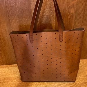 RARE - Madewell Perforated Transport Tote English Saddle